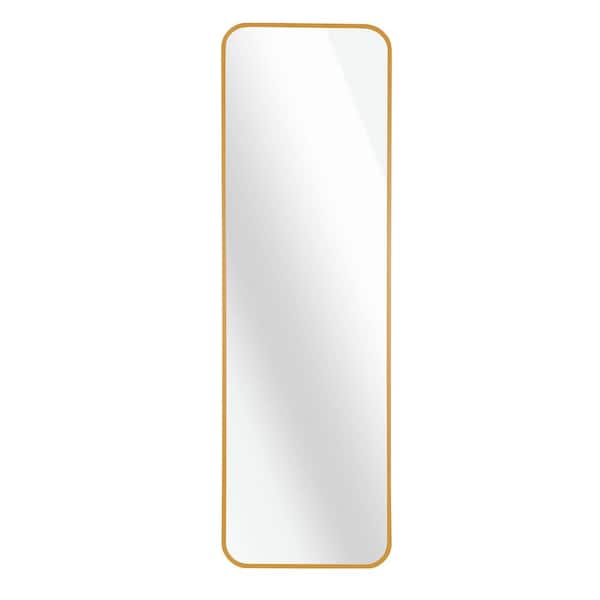 Unbranded 14 in. W x 47 in. H Full Length Rectangular Floor Mirror Suitable for Bedroom, Brushed Aluminum Frame Mirrors in Gold