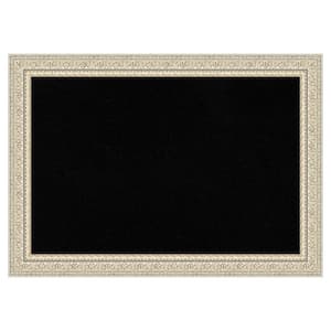 Fair Baroque Cream Wood Framed Black Corkboard 41 in. x 29 in. Bulletin Board Memo Board