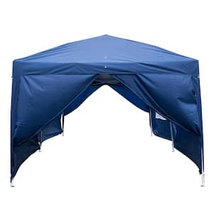20 ft. x 10 ft. Blue Straight Leg Party Tent with 4 Windows
