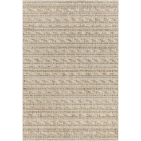 Llyr Cream/Light Brown Moroccan 4 ft. x 6 ft. Indoor/Outdoor Area Rug
