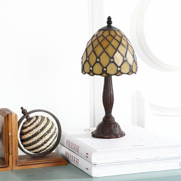 JONATHAN Y Campbell Tiffany-Style 12.5 in. Bronze Table Lamp