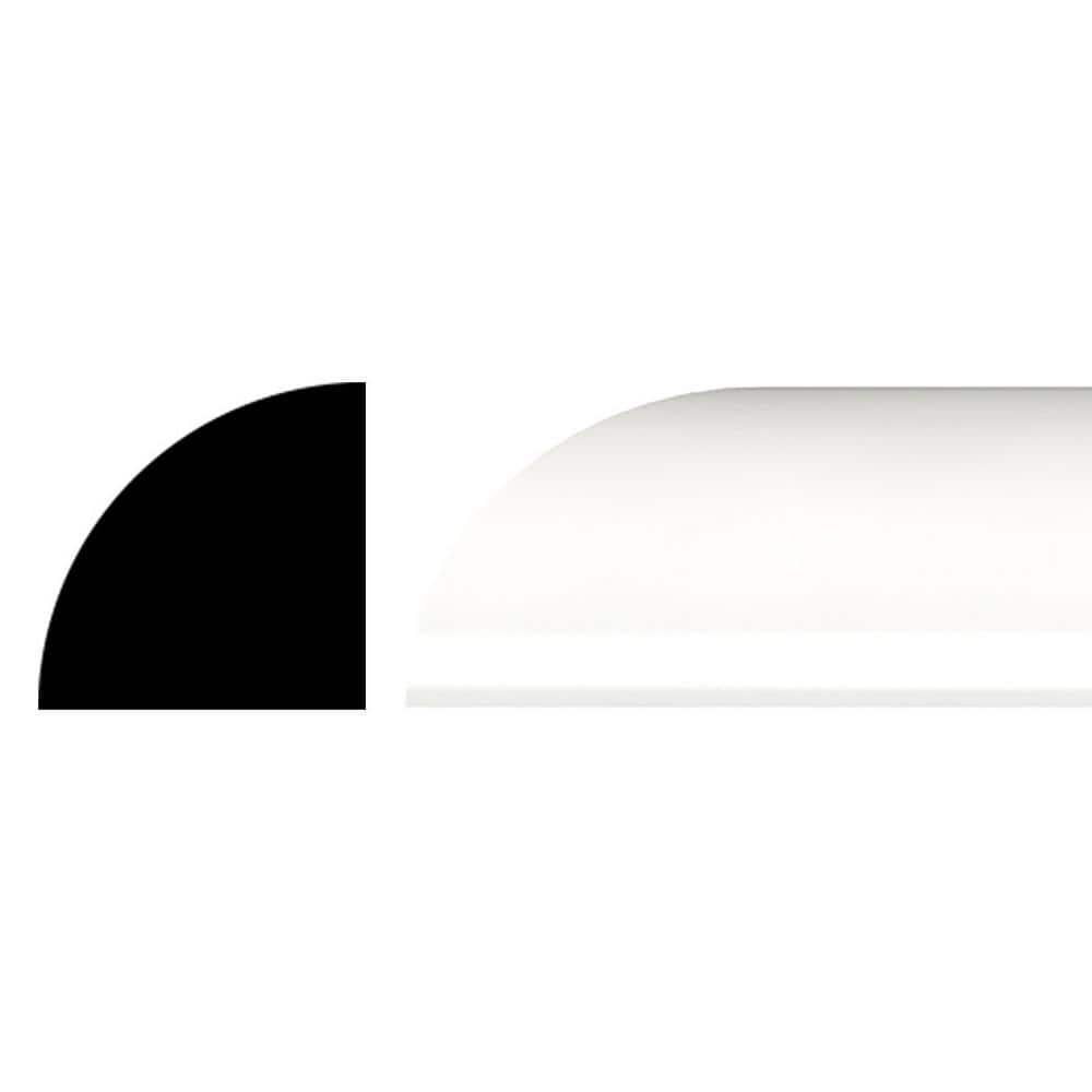 96'' White PVC Quarter Round Moulding