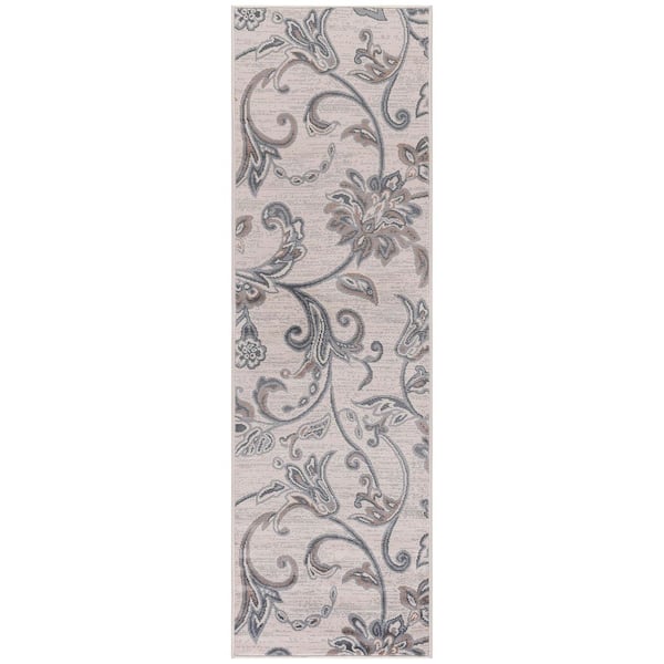 Madison Cream 2 ft. x 10 ft. Floral Indoor Area Rug