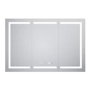 Moray 54 in. W x 36 in. H Rectangular Aluminum Recessed or Surface Mount Medicine Cabinet with Mirror and LED Light