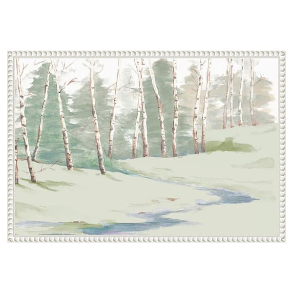 Amanti Art "Winter Wood Landscape" by Patricia Pinto 1-Piece Floater Frame Giclee Nature Canvas Art Print 16 in. x 23 in.