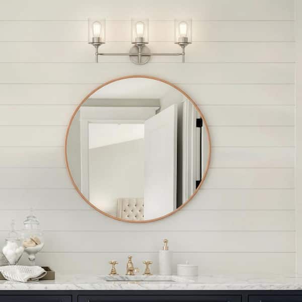 Hampton Bay Ayelen 22 in. 3-Light Brushed Nickel Modern Bathroom Vanity Light