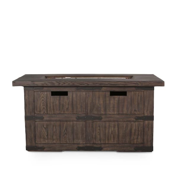 Staykiwi 48 in. W x 24 in. D x 24 in. H Rectangle Metal Propane Burning Outdoor Fire Pit in Brown