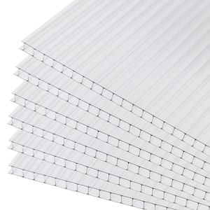 24 in. W x 48 in. D x 5/32 in. (4 mm) Clear Monolayer Polycarbonate Sheet Greenhouse Panels (6-Pack)