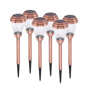 Charleston Solar Heritage Copper Outdoor Integrated LED Pathway Light Set (6-Pack)