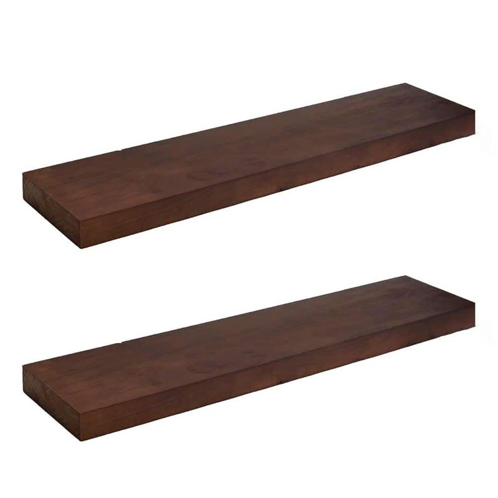 30 in. W x 6.5 in. D Walnut Farmhouse Floating Shelves Decorative Wall Shel