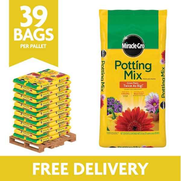 Potting Mix, 1950 qt., Feeds up to 6-Months, For All Potted Plants, Potting Soil, (Pallet of 39 50 qt. Bags)