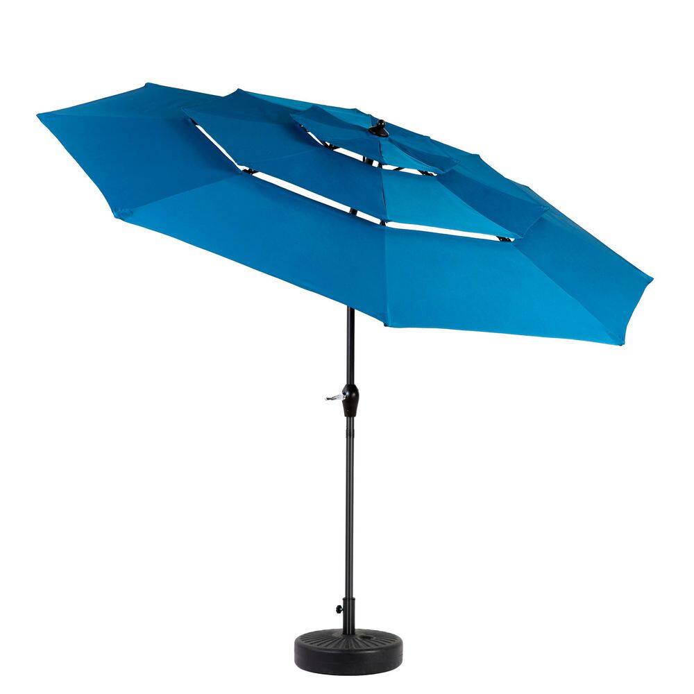 9 ft. Aluminium Market Patio Umbrella, Outdoor Table Pool Deck Umbrella with Tiltable and Crank Lift in Dark Blue price history on PriceWatchPro
