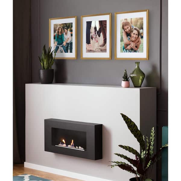 Adlynn 14 in. x 18 in. matted to 11 in. x 14 in. Gold Picture Frames (Set of 3)