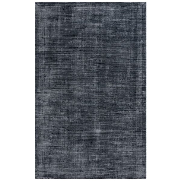 Mirage 8 ft. x 10 ft. Black Solid Distressed Area Rug