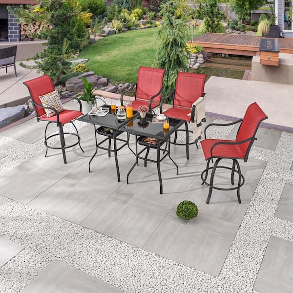 Patio Festival 5-Piece Metal Bar Height Outdoor Dining Set PF18265 ...