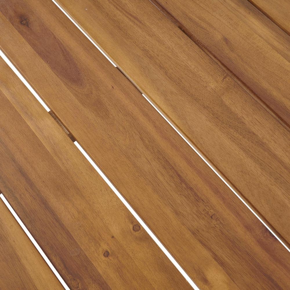 Carlisle 79" Teak and Iron Outdoor Dining Table