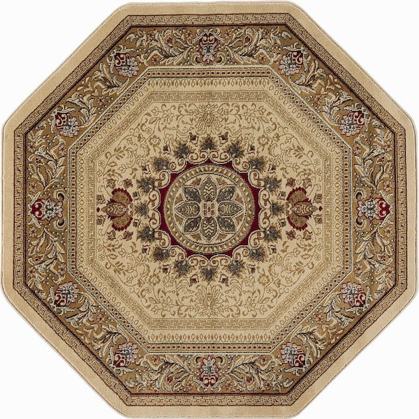 Sensation Oriental Ivory 6OCT Octagon ft. Indoor Area Rug