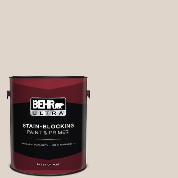 BEHR ULTRA 1 gal. #N230-1 Castle Beige Flat Exterior Paint & Primer