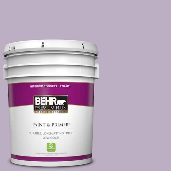 BEHR PREMIUM PLUS 5 gal. #S100-3 Courtly Purple Eggshell Enamel Low Odor Interior Paint & Primer