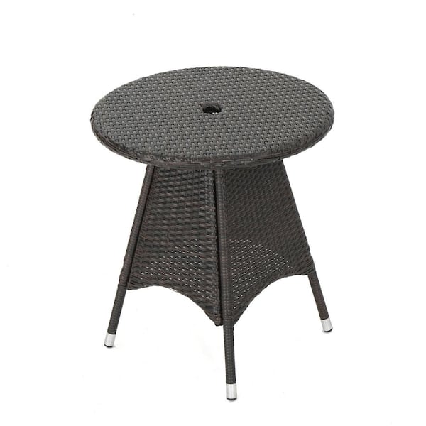 Unbranded 28 in Brown Multi Wicker Outdoor Bistro Table