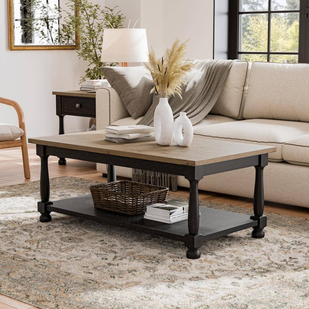 Furniture of America Windcrest 48 in. Weathered Black and Furniture of America Windcrest 48 in. Weathered Black and