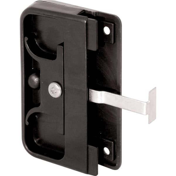 Prime-Line Black Plastic Mortise Style Screen Door Latch and Pull