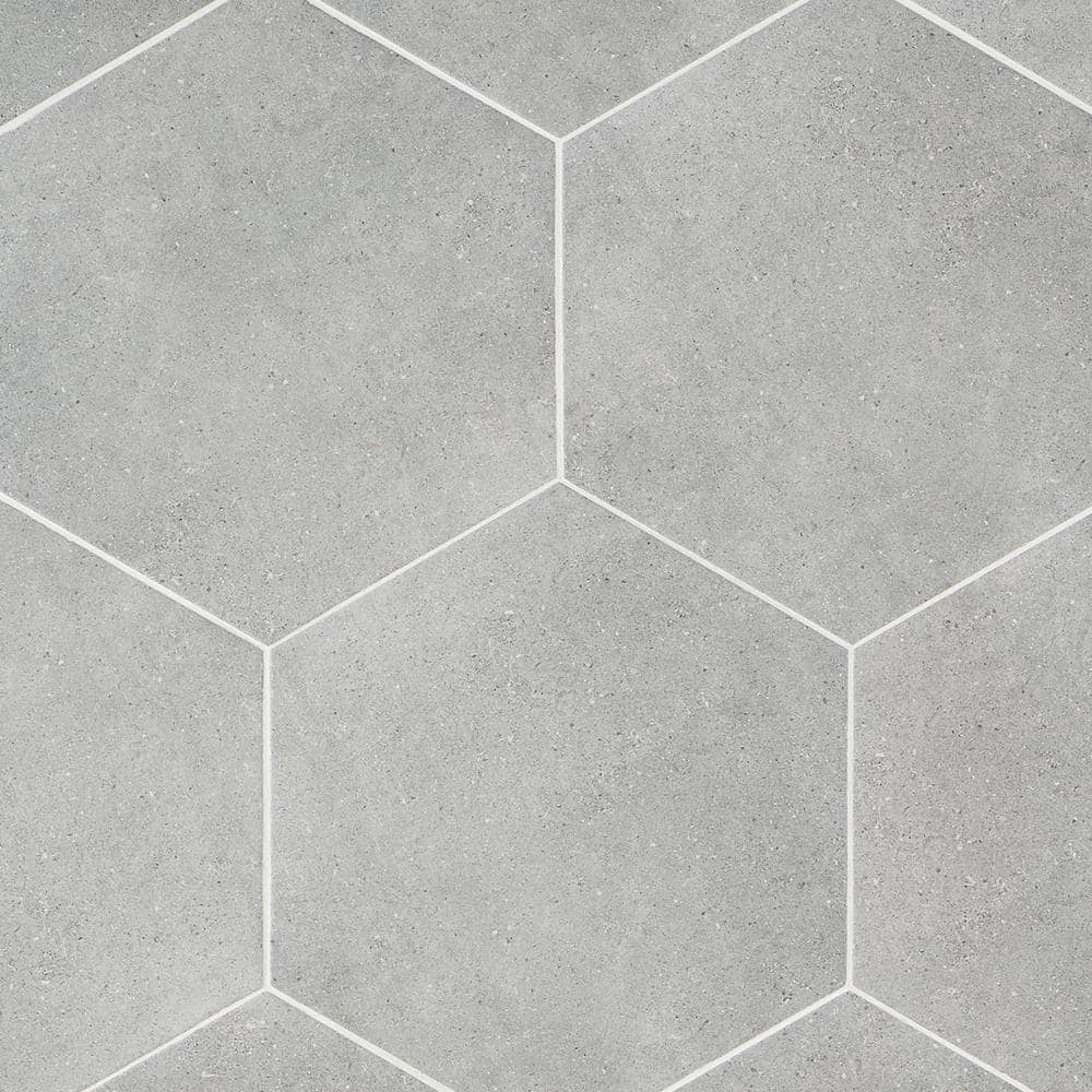 Bower Hex 14.5" Matte Gray Porcelain Hexagonal Tile
