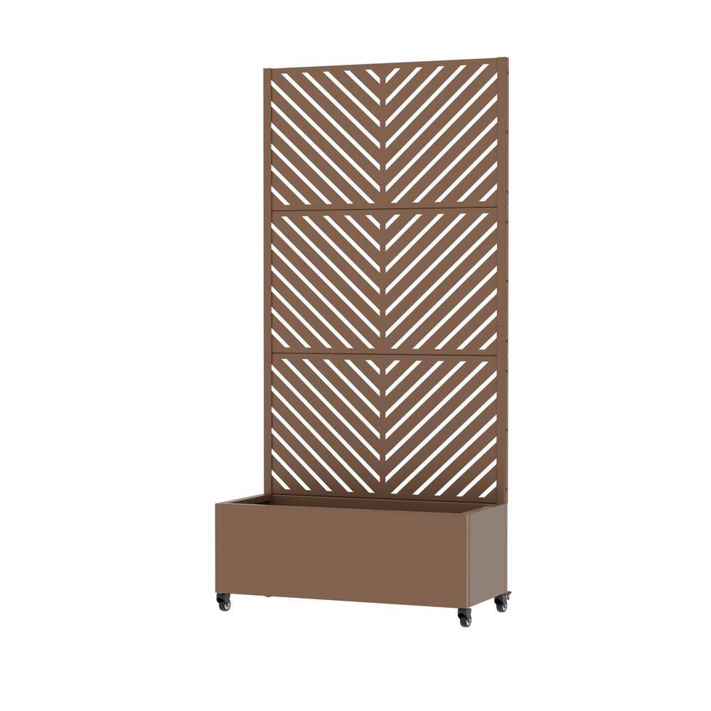 72 in. H x 35 in. W Metal Brown Rectangle Pots and Planter Raised Box with Trellis for Vine Climbing Plants price history on PriceWatchPro