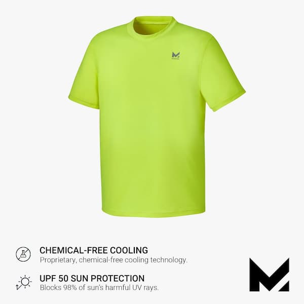 Mission Unisex Large Hi Vis Yellow Cooling Short Sleeve