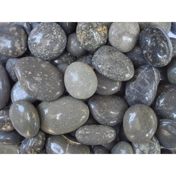 Unbranded Baja Peninsula 0.25 cu. ft. 1 in. to 2 in. Black Mexican Beach Polished Pebble (20 lbs. 40-Bags/10 cu. ft./Pallet)