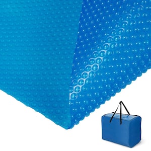 16 ft. x 32 ft. Rectangular Blue Above Ground Pool Solar Cover 12 Mil Heat Retaining Blanket with Carry Bag