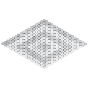 Hyperion Diamond Gray 3.75 in. x 0.39 in. Polished Marble Mosaic Floor and Wall Tile Sample