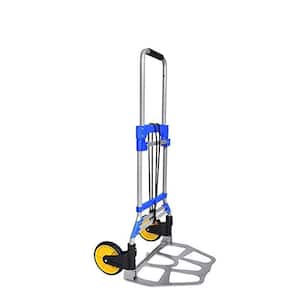 264 lbs. Capacity Blue Folding Aluminum Hand Truck For Home, Office, Business, Travel Or Shopping