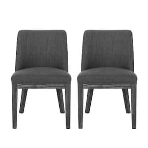 Elmore Charcoal and Weathered Gray Fabric Upholstered Dining Chairs (Set of 2)