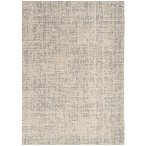 CALVIN KLEIN Currents Beige Grey 8 ft. x 10 ft. Abstract Contemporary Area Rug