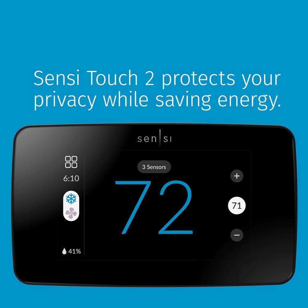 Sensi Touch 2 WiFi 7Day Programmable Thermostat, Touchscreen Color