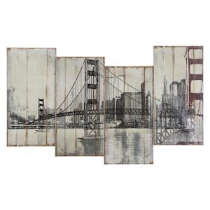 39 in. x 24 in. ''Golden Gate Bridge'' Hand Painted Contemporary Artwork