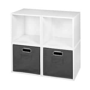 26 in. H x 26 in. W x 13 in. D Gray Wood 6-Cube Organizer