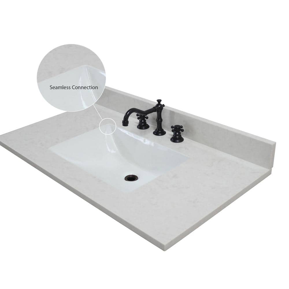 Dark Cherry Single Sink Vanity with Engineered Quartz Top