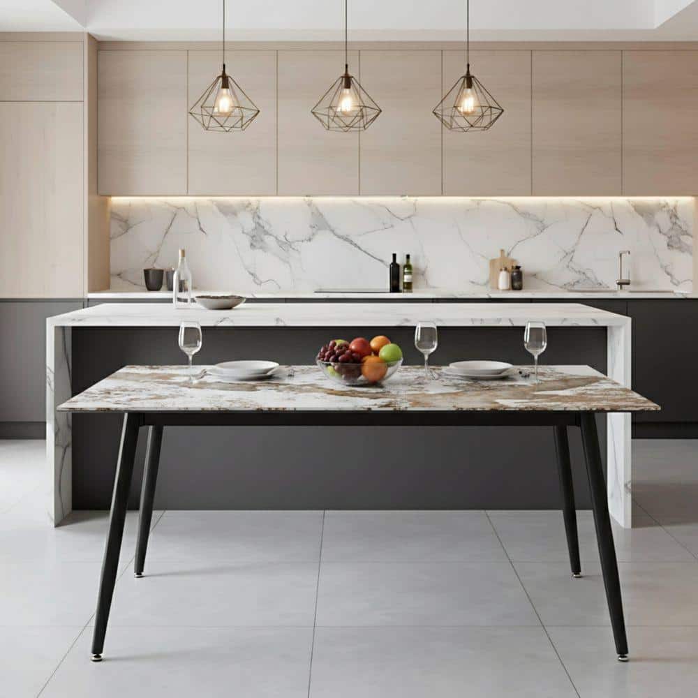 Leisuremod Zayle Modern Round White Grey Sintered Stone 71 in