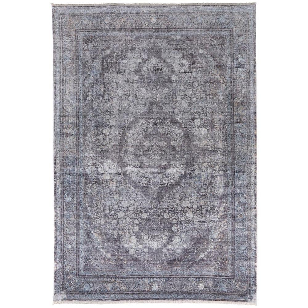 HomeRoots Gray, Silver 12 ft. x 15 ft. Oriental Area Rug 2000566377 ...