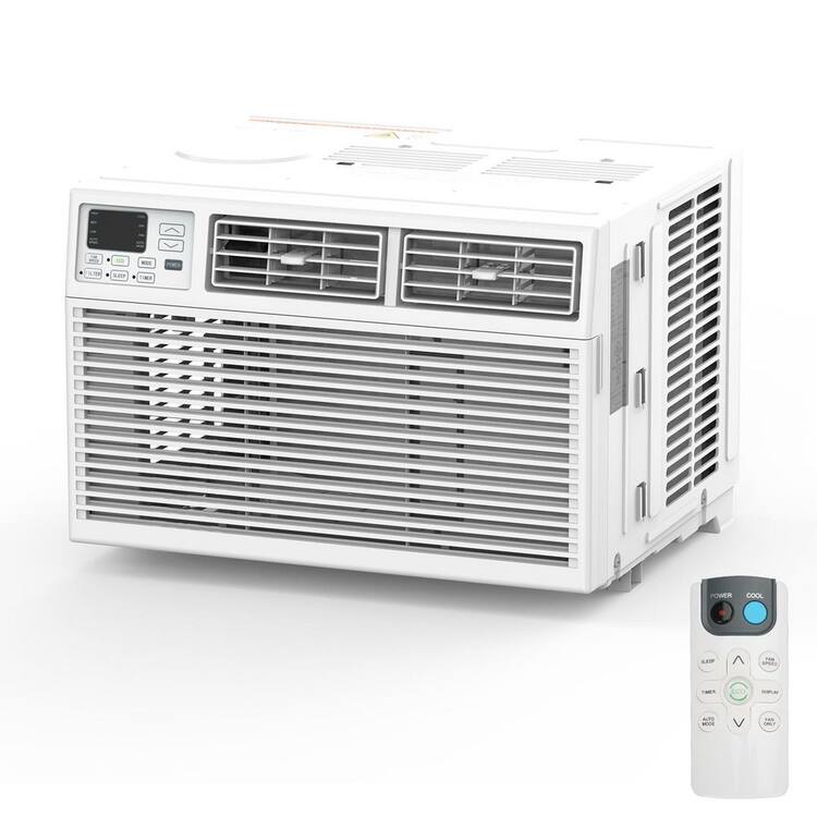 COWSAR 10,000 BTU (6,300 BTU DOE) 115-Volt Window Air Conditioner w/Remote up to 350 sq. ft. White