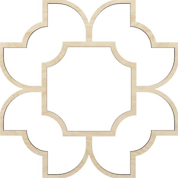 Ekena Millwork 83 in. W x 83 in. H x-3/8 in. T Large Anderson Decorative Fretwork Wood Ceiling Panels, Birch