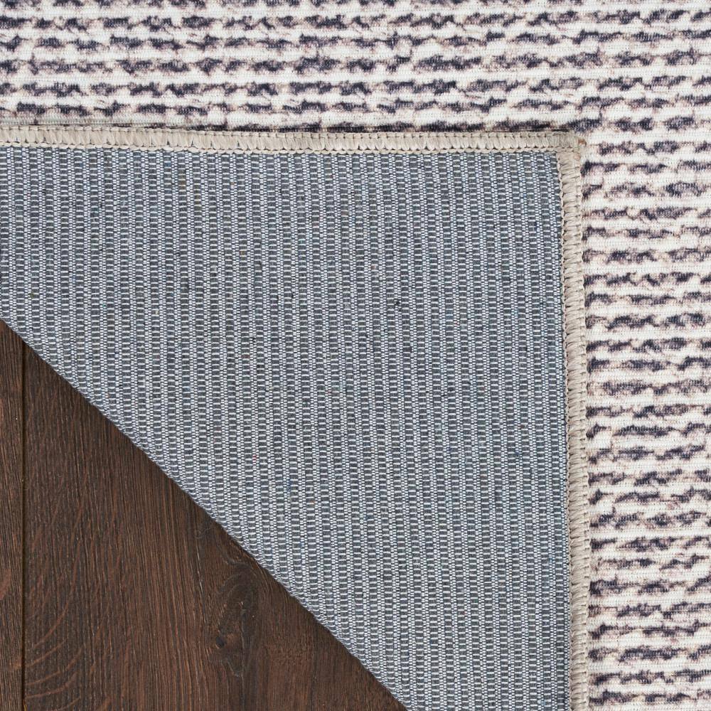 Gray Geometric Cotton Synthetic Rectangular 6' x 9' Area Rug