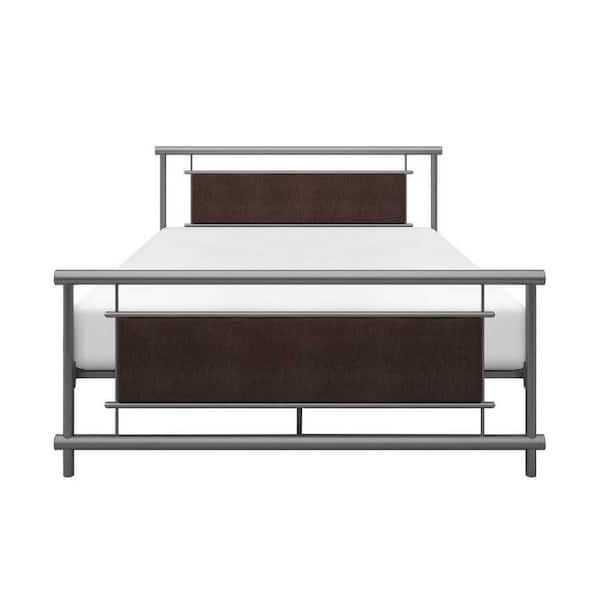 EVERGLADE HOME Clematis Silver Metal Frame Full Platform Bed
