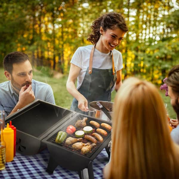 Royal Gourmet Portable Charcoal Grill in Black, 217 Sq. In., Lid
