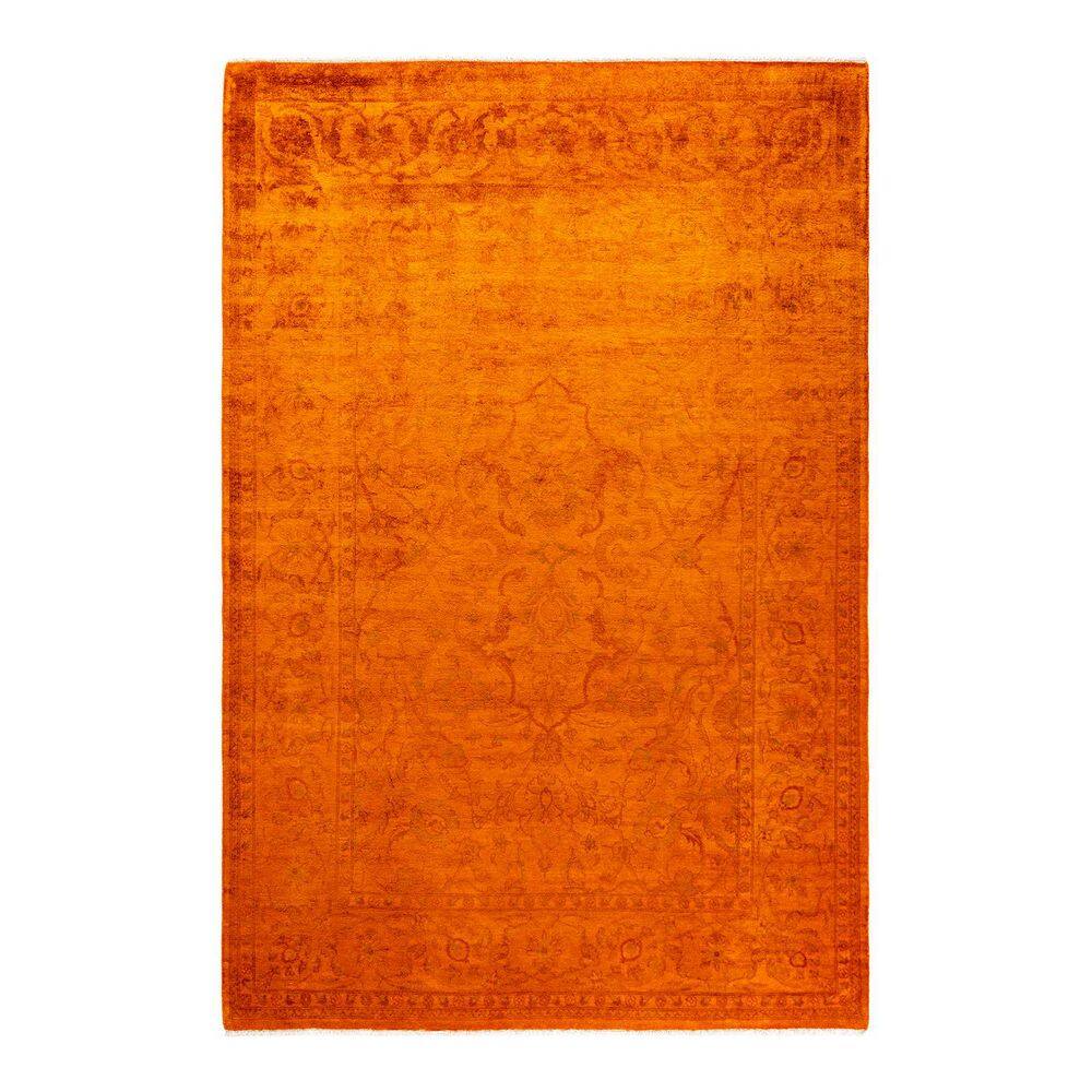 Overdyed Orange 6 ft. x 9 ft. Solid Wool Indoor Area Rug price history on PriceWatchPro