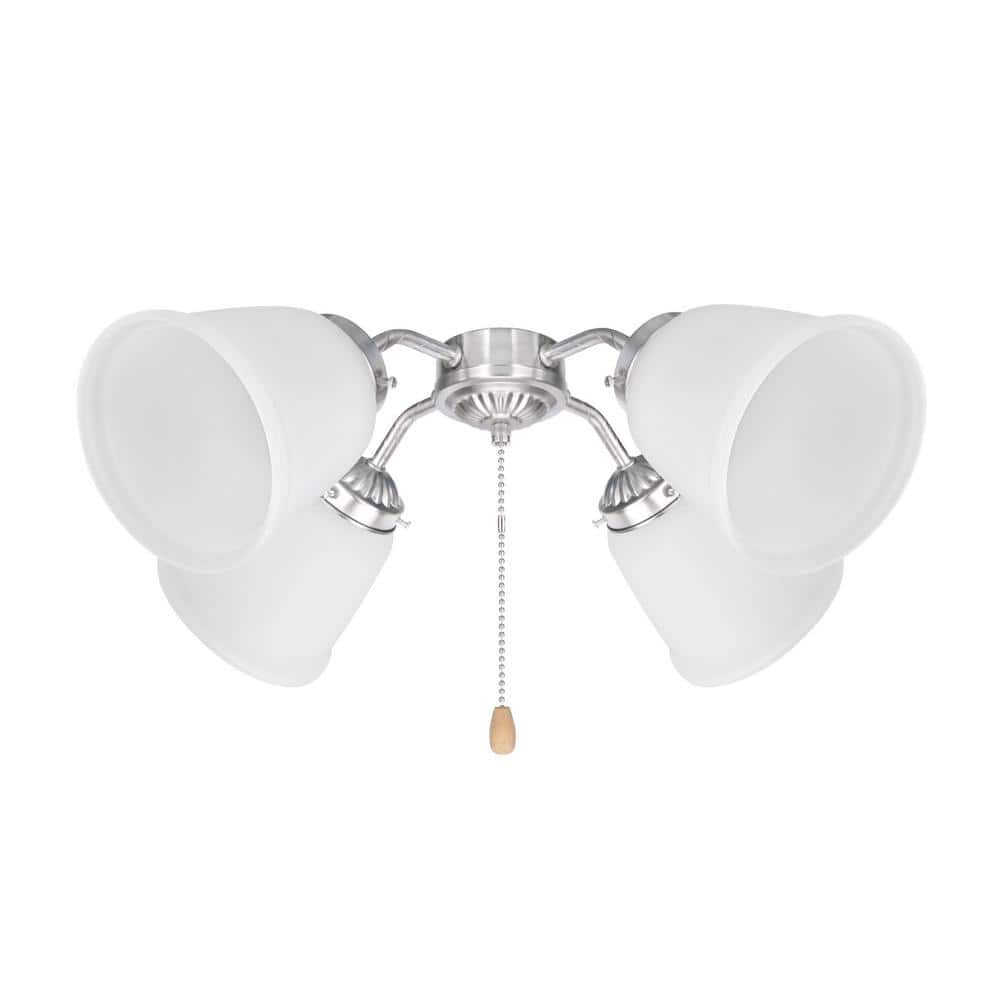White Frosted Glass Bell Shaped Replacement Shades, 4-Pack