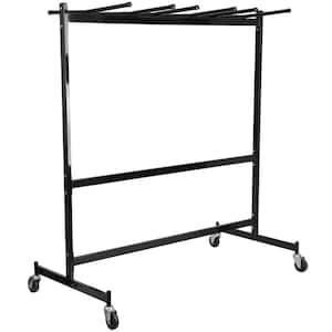 Steel 4-Wheeled Hanging Folding Chair and Table Dolly in Black