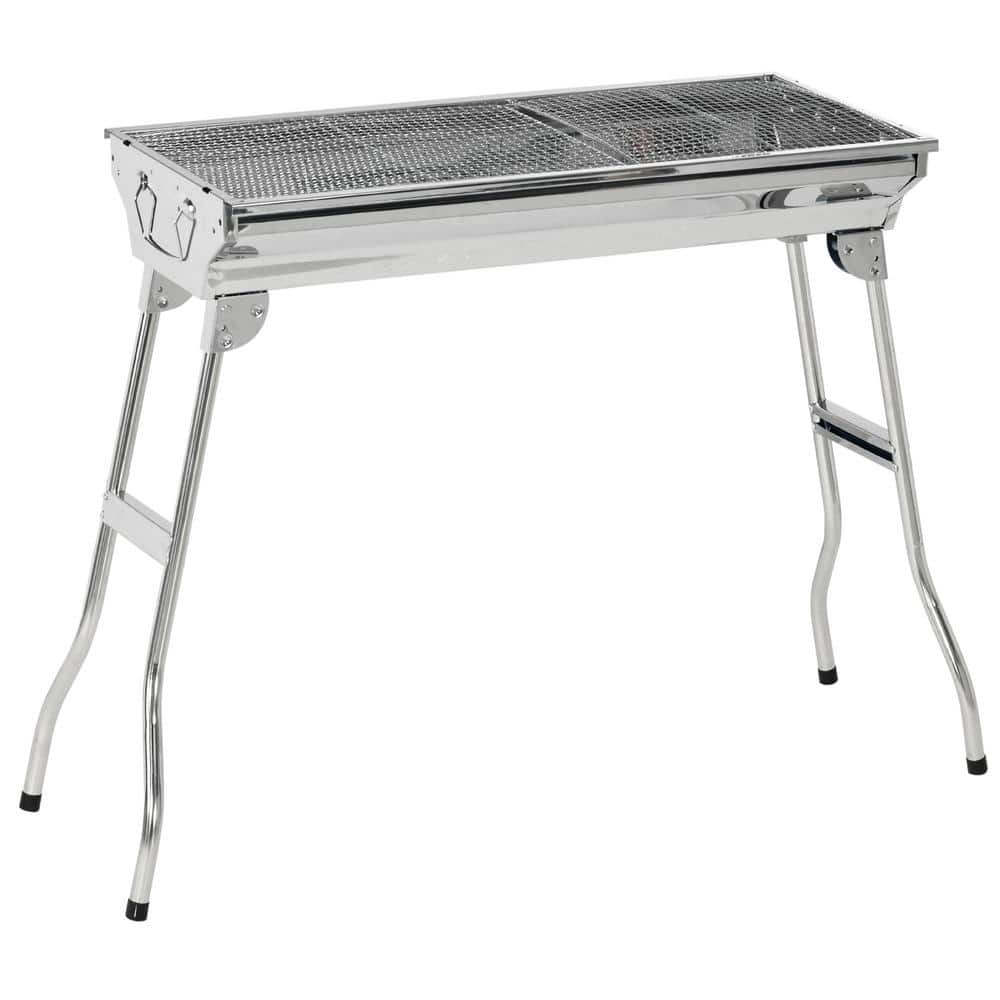 37 in. x 13 in. Outdoor Metal Portable Charcoal Grill Folding BBQ Grill in 